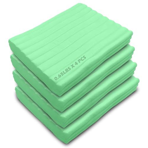 ReArt Knetmasse auf Ölbasis, nicht trocknend, 1,2 kg, nicht härtender, wiederverwendbarer Ton, ungiftig, kein Backen, professionelle Ölbasis, schwefelfreie Modelliermasse (grün) von ReArt