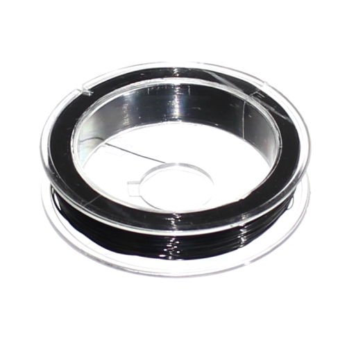 (0,04€/m) 50m Kunststoff Schmuckdraht 0,25mm Polyamiddraht elastisch farbig Faden Band Schnur Fädeldraht NEU Joy-Button (Schwarz) von ReStyle / Littlestar