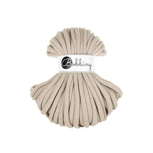 Flechtkordel Jumbo - 9mm - Baumwollkordel Baumwollgarn Garn Kordel Makramee Schnur Kordelband Natur Baumwolle DIY-Basteln 30m - Beige Flechtkordel Jumbo - 9mm - Baumwollkordel Baumwollgarn Garn Kordel Makramee Schnur Kordelband Natur Baumwolle DIY-Basteln 30m - Beige von ReWu