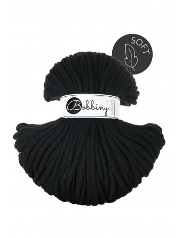 Flechtkordel Jumbo Soft - 8mm - Baumwollkordel Baumwollgarn Garn Kordel Makramee Schnur Kordelband Natur Baumwolle 100m - Black Flechtkordel Jumbo Soft - 8mm - Baumwollkordel Baumwollgarn Garn Kordel Makramee Schnur Kordelband Natur Baumwolle 100m - Black von ReWu