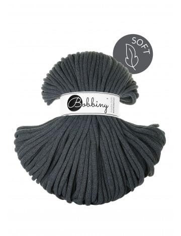 Flechtkordel Jumbo Soft - 8mm - Baumwollkordel Baumwollgarn Garn Kordel Makramee Schnur Kordelband Natur Baumwolle 100m - Charcoal Flechtkordel Jumbo Soft - 8mm - Baumwollkordel Baumwollgarn Garn Kordel Makramee Schnur Kordelband Natur Baumwolle 100m - Charcoal von ReWu