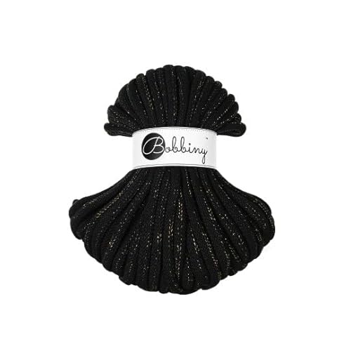 Flechtkordel Jumbo - 9mm - Baumwollkordel Baumwollgarn Garn Kordel Makramee Schnur Kordelband Natur Baumwolle DIY-Basteln 30m - Golden Black Flechtkordel Jumbo - 9mm - Baumwollkordel Baumwollgarn Garn Kordel Makramee Schnur Kordelband Natur Baumwolle DIY-Basteln 30m - Golden Black von ReWu