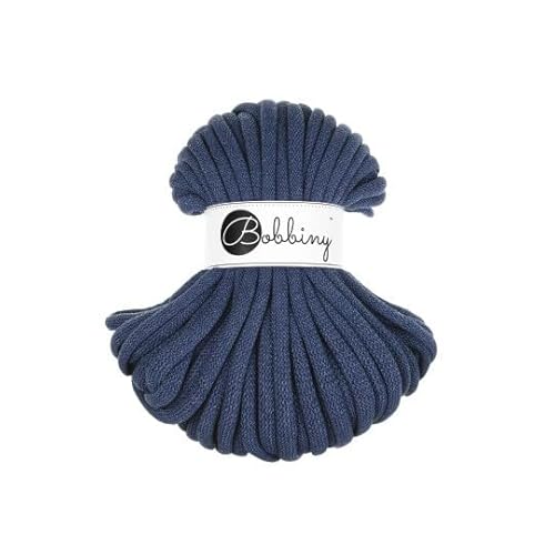 Bobbiny Flechtkordel Jumbo - 9mm - Baumwollkordel Baumwollgarn Garn Kordel Makramee Schnur Kordelband Natur Baumwolle DIY-Basteln 30m - Jeans Bobbiny Flechtkordel Jumbo - 9mm - Baumwollkordel Baumwollgarn Garn Kordel Makramee Schnur Kordelband Natur Baumwolle DIY-Basteln 30m - Jeans von ReWu