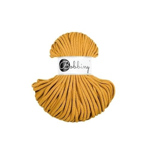 Premium Baumwoll-Flechtschnur - 5mm x 50m - Vielseitige Makramee-Kordel für Stricken, Weben, DIY-Basteln und Heimdekoration - Hochwertige Bunte Bastelschnur Flechtkordel - Mustard Premium Baumwoll-Flechtschnur - 5mm x 50m - Vielseitige Makramee-Kordel für Stricken, Weben, DIY-Basteln und Heimdekoration - Hochwertige Bunte Bastelschnur Flechtkordel - Mustard von ReWu