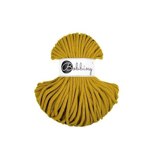 Premium Baumwoll-Flechtschnur - 5mm x 50m - Vielseitige Makramee-Kordel für Stricken, Weben, DIY-Basteln und Heimdekoration - Hochwertige Bunte Bastelschnur Flechtkordel - Spicy Yellow Premium Baumwoll-Flechtschnur - 5mm x 50m - Vielseitige Makramee-Kordel für Stricken, Weben, DIY-Basteln und Heimdekoration - Hochwertige Bunte Bastelschnur Flechtkordel - Spicy Yellow von ReWu