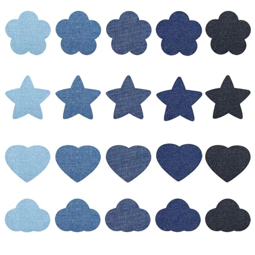 Bügelflicken Jeans Flicken zum Aufbügeln 20 Stk Jeansflicken zum Aufbügeln Innen Jeans Patches Aufbügelflicken für Kleidung von ReaJoys