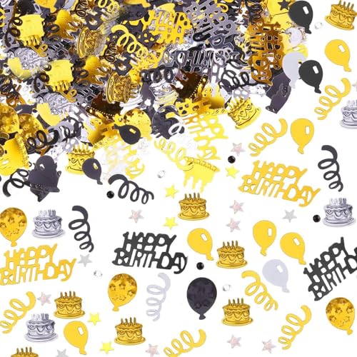 Happy Birthday Konfetti Tischdeko Geburtstag 30g Konfetti Streudeko Geburtstag Geburtstagsdeko Tisch Confetti Schwarz Gold Silber Happy Birthday Konfetti Tischdeko Geburtstag 30g Konfetti Streudeko Geburtstag Geburtstagsdeko Tisch Confetti Schwarz Gold Silber von ReaJoys