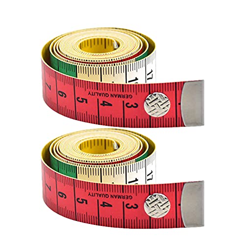 Schneidermaßband 2 Stück Maßband Körper 150 cm/60 Zoll Körpermaßband mit Knopf Measuring Tape Rollmaßband für Ausmessung Kleidung von ReaJoys