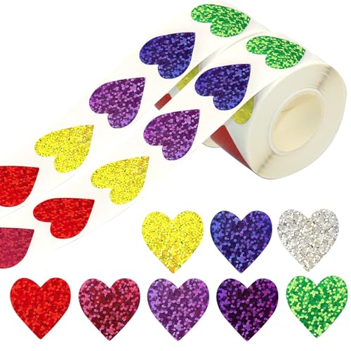 ReaJoys Herz Aufkleber Glitzer 1000 Stück Selbstklebende Herz Sticker Bunte Herzen Liebe Aufkleber Klein für Scrapbooking Valentinstag Dekoration ReaJoys Herz Aufkleber Glitzer 1000 Stück Selbstklebende Herz Sticker Bunte Herzen Liebe Aufkleber Klein für Scrapbooking Valentinstag Dekoration von ReaJoys