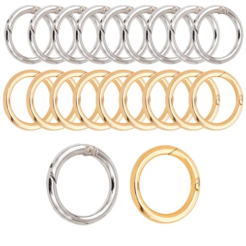 ReaJoys Runde Karabiner 20 Stück Metall Karabiner Rund Ring 25mm O Ringe Karabinerring Schlüsselring für Handtasche DIY Handwerk Zubehör von ReaJoys