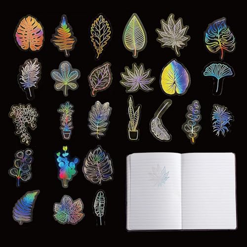 Scrapbook Stickers Blumen Aufkleber Blätter Sticker Vintage Pflanzen Scrapbooking Aufkleber Transparent Blumenaufkleber für Fotoalbum von ReaJoys