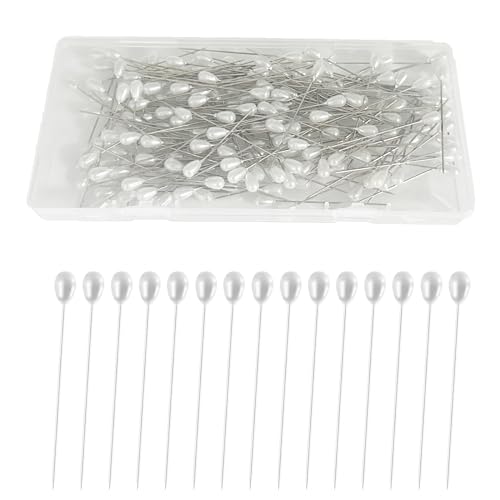 Stecknadeln mit Kopf 200 Stück Weiße Perle Stecknadeln Lang mit Geradem Kopf 55mm Nähnadel für Schmuckherstellung Hochzeit Dekoration Stecknadeln mit Kopf 200 Stück Weiße Perle Stecknadeln Lang mit Geradem Kopf 55mm Nähnadel für Schmuckherstellung Hochzeit Dekoration von ReaJoys