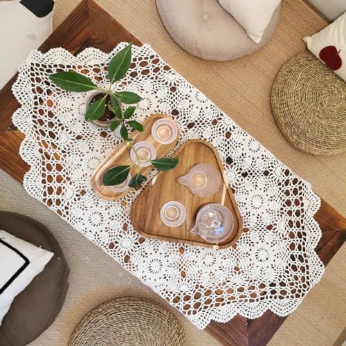 ReachMall Quadratische Vintage-Tischdecke, ausgehöhlt, reine handgefertigte Baumwolle, Spitze, gehäkelt, Blumenmuster, Tischdecke für Zuhause, Esstisch, Café, Geschäft, Hotel, 40 x 40 cm, Weiß ReachMall Quadratische Vintage-Tischdecke, ausgehöhlt, reine handgefertigte Baumwolle, Spitze, gehäkelt, Blumenmuster, Tischdecke für Zuhause, Esstisch, Café, Geschäft, Hotel, 40 x 40 cm, Weiß von ReachMall