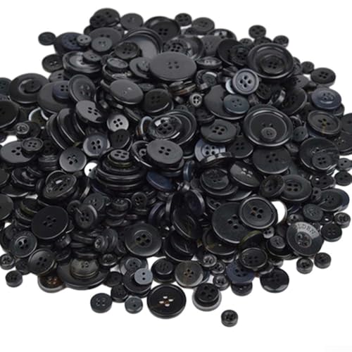 Runde Knöpfe aus Kunstharz, 13 cm, handgefertigt, Nähzubehör für Kinder, perfekt zum Basteln (schwarz) von ReachMall