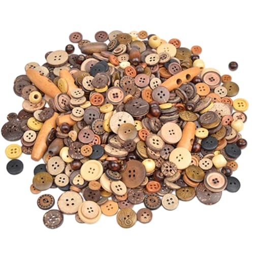 Runde Kunstharzknöpfe, 13 cm, handgefertigt, Bastelzubehör für Kinder, perfekt für Nähprojekte und Scrapbooking (Holznussschale) von ReachMall