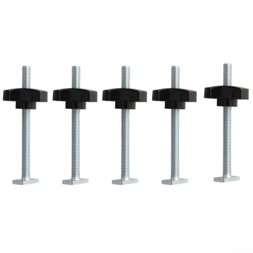 T-Schienenklemmen-Zubehör, T-Nut-Klemm-Set, 5-teiliges T-Schienen-Schrauben und Kunststoff-Handmuttern, M8-Schrauben mit Knäufen für Holzbearbeitungsarbeiten T-Schienenklemmen-Zubehör, T-Nut-Klemm-Set, 5-teiliges T-Schienen-Schrauben und Kunststoff-Handmuttern, M8-Schrauben mit Knäufen für Holzbearbeitungsarbeiten von ReachMall