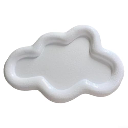 Unregelmäßiges, kreatives Schmucktablett aus Kunstharz zur Präsentation und Organisation von Schmuck mit schützendem Material (weiße Wolken) von ReachMall