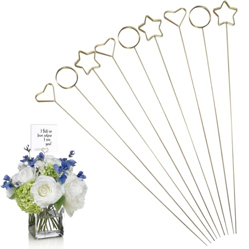 Realand 45 Stück Geschenkkartenhalter, Blumen-Plektren, Metall-Blumen-Tischkartenhalter, goldfarbene Tischnummernhalter für Blumenarrangements, Hochzeit und Geburtstagsfeier Realand 45 Stück Geschenkkartenhalter, Blumen-Plektren, Metall-Blumen-Tischkartenhalter, goldfarbene Tischnummernhalter für Blumenarrangements, Hochzeit und Geburtstagsfeier von Realand