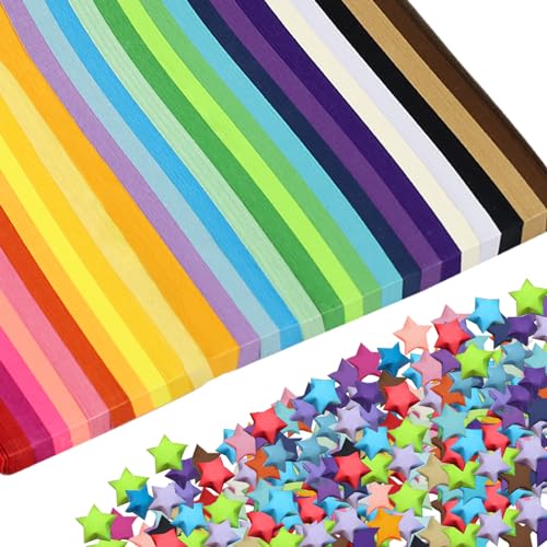Realand Origami-Stern-Papierstreifen, 2700 Blatt, einfarbig, Papier-Sternstreifen, doppelseitig, Glücksstern, Faltpapier, Dekoration, DIY, Handkunst, Handwerk Realand Origami-Stern-Papierstreifen, 2700 Blatt, einfarbig, Papier-Sternstreifen, doppelseitig, Glücksstern, Faltpapier, Dekoration, DIY, Handkunst, Handwerk von Realand
