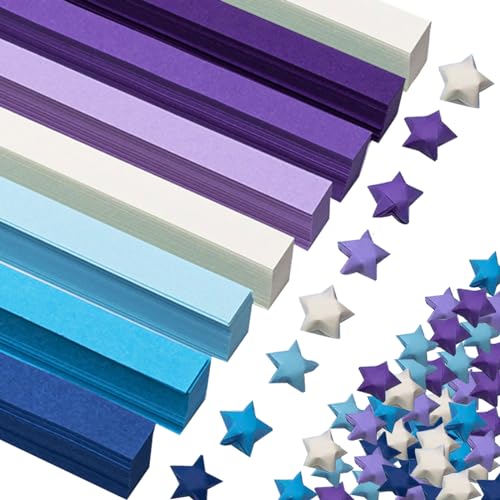 Realand Origami-Stern-Papierstreifen, Blau + Violett, Farbverlauf, einfarbig, Papier-Sternstreifen, doppelseitig, Glücksstern, Faltpapier, Dekoration, Basteln, Basteln, 2700 Blatt Realand Origami-Stern-Papierstreifen, Blau + Violett, Farbverlauf, einfarbig, Papier-Sternstreifen, doppelseitig, Glücksstern, Faltpapier, Dekoration, Basteln, Basteln, 2700 Blatt von Realand