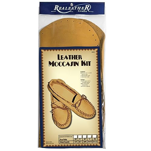 Realeather Crafts Leather Moccasin Kit Mokassin-Set, Leder, braun, Size 8/9 von Realeather Crafts