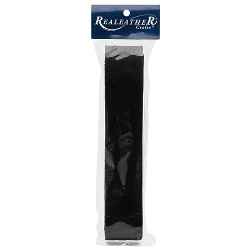 Realeather Crafts Lederstreifen, 3,8 x 106,7 cm Black schwarz von Realeather Crafts