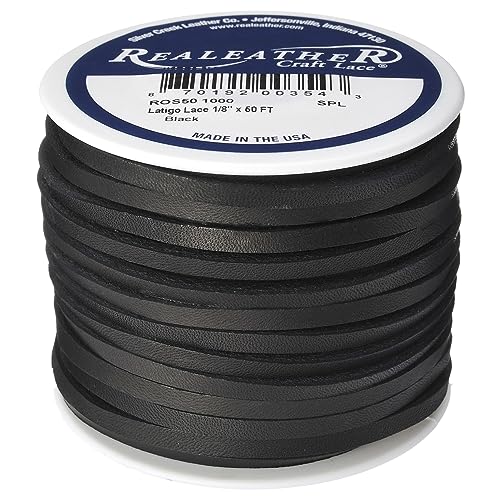 Silver Creek Realeather Latigo Lederspitze zum Basteln und zur Schmuckherstellung, 0,3 x 15,7 cm, Schwarz Silver Creek Realeather Latigo Lederspitze zum Basteln und zur Schmuckherstellung, 0,3 x 15,7 cm, Schwarz von Realeather Crafts