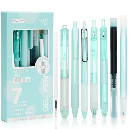 Realjoy 0.5mm Gelschreiber Set, 7 Stück Aesthetic Kugelschreiber Gelstifte mit 8 Nachfüllminen, Einziehbare Gelschreiber Gel Tintenstifte Schwarz, für Schule Büro Zuhause Geeignet Realjoy 0.5mm Gelschreiber Set, 7 Stück Aesthetic Kugelschreiber Gelstifte mit 8 Nachfüllminen, Einziehbare Gelschreiber Gel Tintenstifte Schwarz, für Schule Büro Zuhause Geeignet von Realjoy