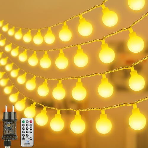 Realky LED Lichterkette Strombetrieben,23M Lichterkette Kugel warmweiß mit Stecker für Außen und Innen,IP65 Wasserdicht Lichterketten mit Dimmbar Fernbedienung,Ideal für Zimmer,Weihnachten,Party,G Realky LED Lichterkette Strombetrieben,23M Lichterkette Kugel warmweiß mit Stecker für Außen und Innen,IP65 Wasserdicht Lichterketten mit Dimmbar Fernbedienung,Ideal für Zimmer,Weihnachten,Party,G von flysclean