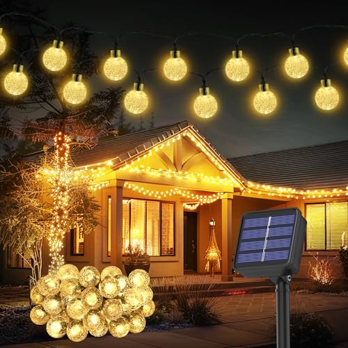 Solar Lichterkette aussen Wetterfest, 30 LED 8,1M 8 Modi IP65 Solarlichterkette Aussen Wetterfest Solar Lampions für Balkon Deko Terassen Garten Bäume Weihnachten Hochzeiten Partys Camping (warmweiß) von Realky