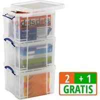 2 + 1 GRATIS: 2 Really Useful Box Aufbewahrungsboxen 3x 35,0 l transparent 48,0 x 39,0 x 31,0 cm + GRATIS 1 St. von Really Useful Box