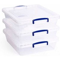 3 Really Useful Box Aufbewahrungsboxen 3x 10,5 l transparent 38,3 x 46,0 x 11,3 cm von Really Useful Box