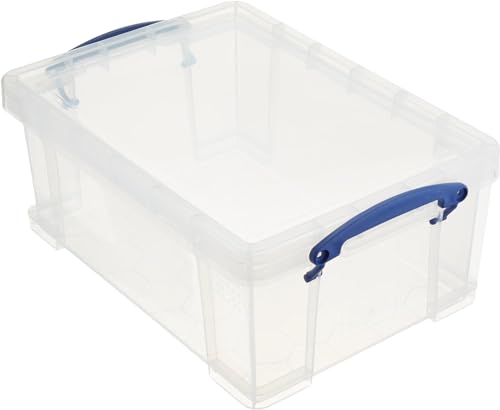 Really Useful Box 4 Stück 9 Liter - 395x255x155 mm - für 24 DVDs/ A4 papier - transparant von Really Useful Box