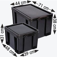 Really Useful Box Aufbewahrungsboxen-Set schwarz von Really Useful Box