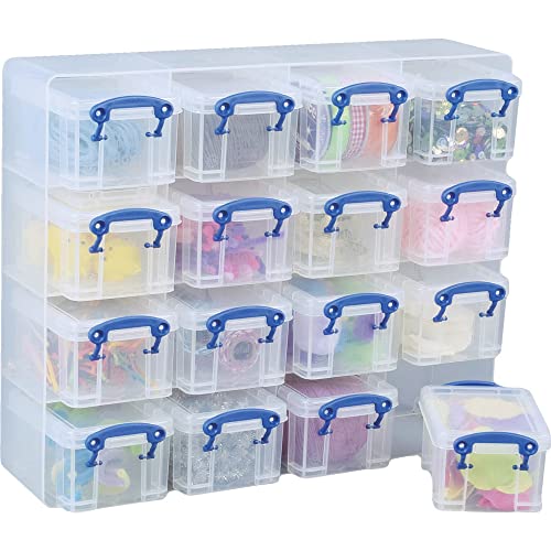 Really Useful Boxen/Kunststoff-Organizer, 0,3 Liter Fassungsvermögen, 16 Stück, Farbe:transparent von Really Useful Box