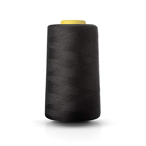 Einzelner Overlock-Nähmaschinengarn aus Polyester, 4544 m Zapfen, weiß, schwarz, natur, marineblau, rot (schwarz) von Realm