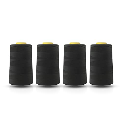 Overlock-Nähmaschine, Polyester-Faden, 45000 Meter, Weiß, Schwarz, Naturmarine, Rot, Grau (dunkelgrau) von Realm