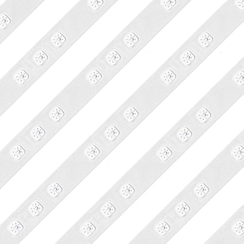 Realm Druckknopfband, schwarzes Druckknopfband, Druckknopfverschluss, Nähen, Bettbezugband für Baby-Jumpsuits, Kleinkindkleidung, Nähen kleiner Kleidungsstücke (Weiß, 3 Druckknöpfe, 1 m) von Realm