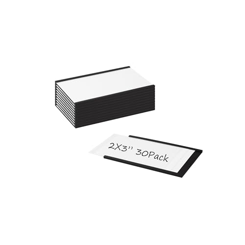 Realth Magnetische Etikettenhalter | 30 Stück C-Kanal Magnet -Etiketten | 50MM X 76.2MM | Beschreibbar Schmutzfrei Abnehmbar für Whiteboard Metall Hängeschränke und Schubladen(MLH2330) von Realth