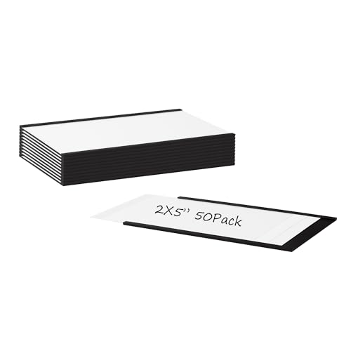 Realth Magnetische Etikettenhalter | 50 Stück C-Kanal Magnet -Etiketten | 50.8MM X 127MM | Beschreibbar Schmutzfrei Abnehmbar für Whiteboard Metall Hängeschränke und Schubladen(MLH2550) von Realth