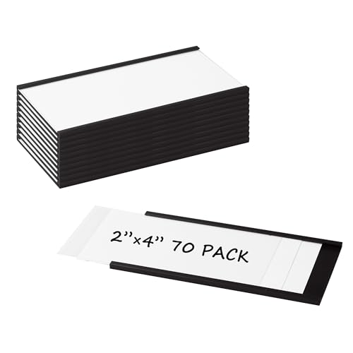 Realth Magnetische Etikettenhalter | 70 Stück C-Kanal Magnet -Etiketten | 50MM X 100MM | Beschreibbar Schmutzfrei Abnehmbar für Whiteboard Metall Hängeschränke und Schubladen(MLH2470) von Realth