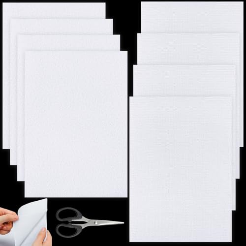 Realure 4er-Pack Klettverschluss Zum Nähen Weiß, A4 Klettband Zum Nähen mit Schere, Klett zum Aufnähen, 20x30cm Klettband Breit für DIY & Handarbeit, Textilien, Kissen, Kleidung, Schuhe von Realure