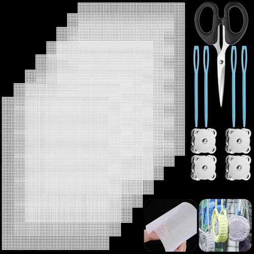 Realure 8 Stück Plastic Canvas Sheets Kit, Weich Dauerhaft Kunststoffgitter 30 * 20cm, Kunststoff Mesh Canvas, Φ 2.5mm Weiß Plastic Leinwandstoff, für Basteln, Nähprojekte, Handgemachte Bag Realure 8 Stück Plastic Canvas Sheets Kit, Weich Dauerhaft Kunststoffgitter 30 * 20cm, Kunststoff Mesh Canvas, Φ 2.5mm Weiß Plastic Leinwandstoff, für Basteln, Nähprojekte, Handgemachte Bag von Realure