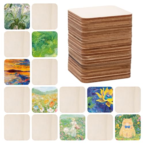Rebanky 100 Stück 7x7cm Quadratische Holzscheiben Quadrate Holzscheiben zum Basteln 2,5mm Dicke, Blanko Holzquadrate Lasergravur, Bemalen Für DIY Untersetzer, Hochzeitsdeko & Modellbau Rebanky 100 Stück 7x7cm Quadratische Holzscheiben Quadrate Holzscheiben zum Basteln 2,5mm Dicke, Blanko Holzquadrate Lasergravur, Bemalen Für DIY Untersetzer, Hochzeitsdeko & Modellbau von Rebanky