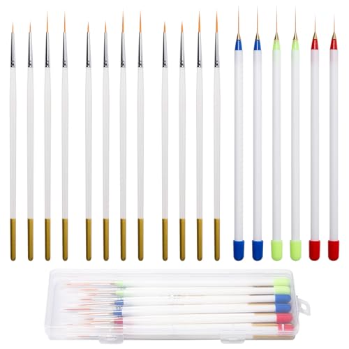 Rebanky 18 Stück Detail Feine Pinsel Set - Extra Feine Acryl Kleine Modell Pinsel für Aquarell, Modellbau, Malpinsel, Nagelkunst, Ölgemälde, Linien von Rebanky