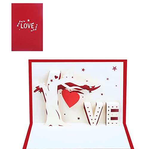 3D For Cards Moon Love Valentinstagskarte Jahrestag Geburtstag Geschenk Post Grußkarten mit Umschlägen von Rebellious
