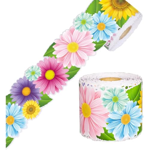 Flower Bulletin Brett Grenze Mit Überbrochenem Aufkleber Trimmer Poster Decors Trimm Decorative Sticker Roll von Rebellious