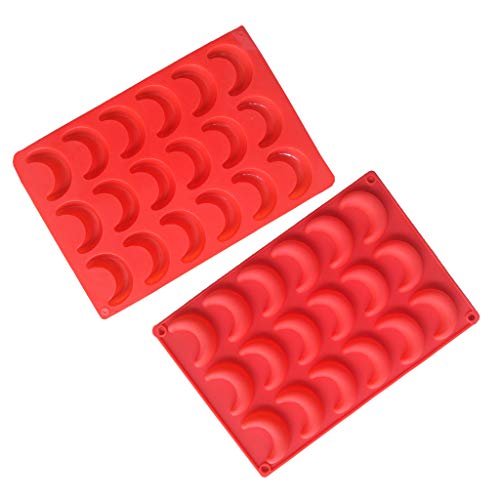 Rebellious 2er-Pack Mond-Eiswürfelform, Silikon-Halbmond-Form, Schokolade, Süßigkeiten, Wachsmalstift-Form, Mond-Anhänger, Kunsthar von Rebellious