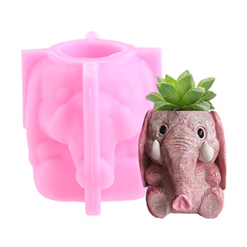 Rebellious Elefant Blumentopf Stifthalter Epoxidform Zement Gips Ton Silikonform von Rebellious