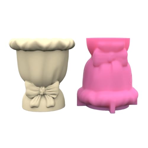 Rebellious Elegante Schleife-Töpfe-Silikonform, einzigartige Schleife-förmige Pflanzgefäß-Silikonform, personalisierte Zement-Kreat von Rebellious